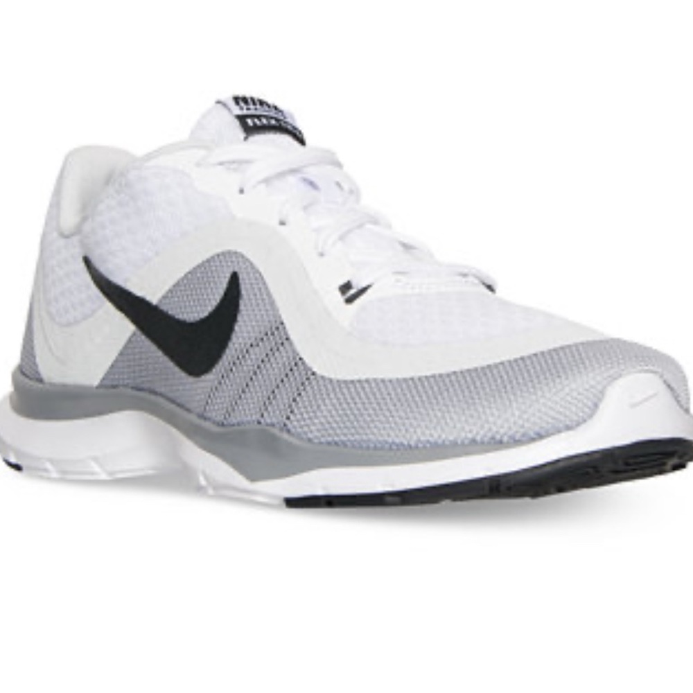 Nike Dual-Tone White and Gray - Women's Flex Trainer 6 Training Sneakers 9.5